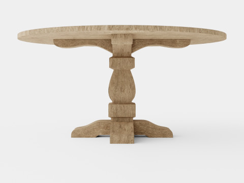 French dining table charcoal Model 3D