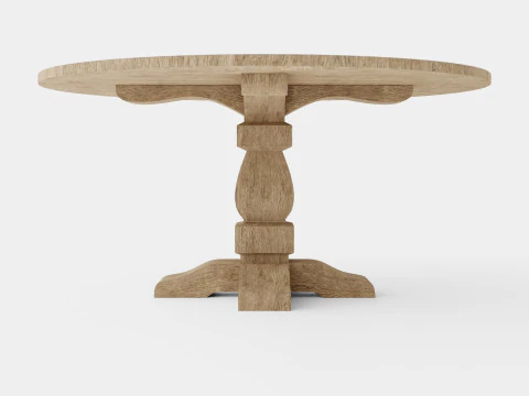 French dining table charcoal 3D Model
