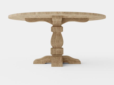 French dining table charcoal Model 3D