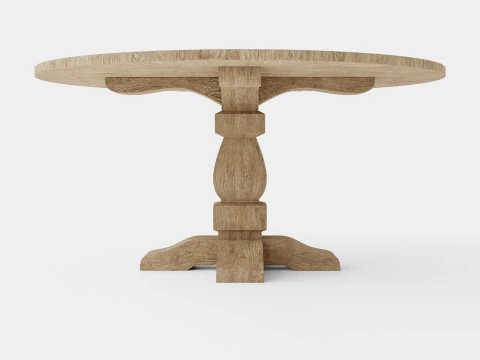 French dining table charcoal 3D Model