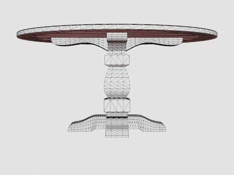 French dining table charcoal Model 3D