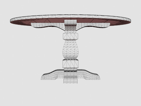 French dining table charcoal Model 3D