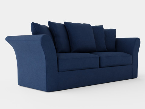 Hampton sofa 3 seat indigo 3D 模型