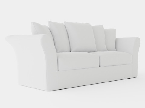 Hampton sofa 3 seat off white 3D-Modell