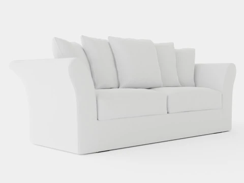 Hampton sofa 3 seat off white 3D Model