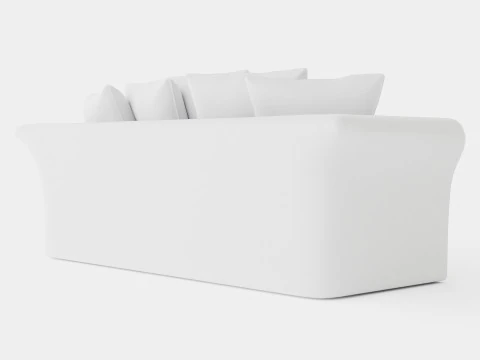 Hampton sofa 3 seat off white 3D Model