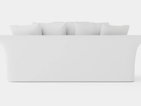 Hampton sofa 3 seat off white 3D Model