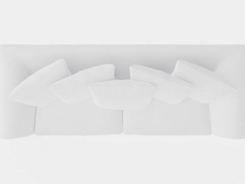 Hampton sofa 3 seat off white 3D-Modell