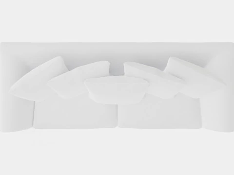 Hampton sofa 3 seat off white 3D Model
