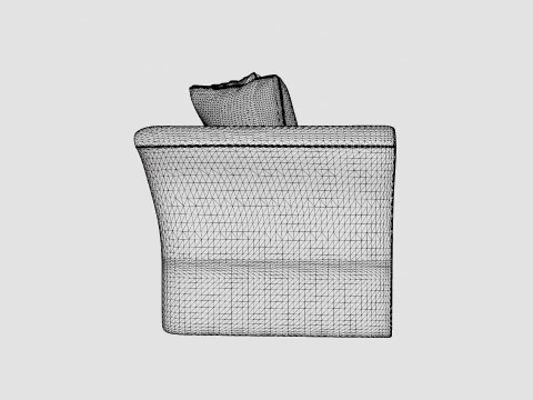Hampton sofa 3 seat off white 3D Model