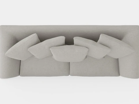 Hampton sofa 3 seat sand 3D Model