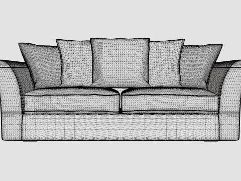Hampton sofa 3 seat sand 3D Model