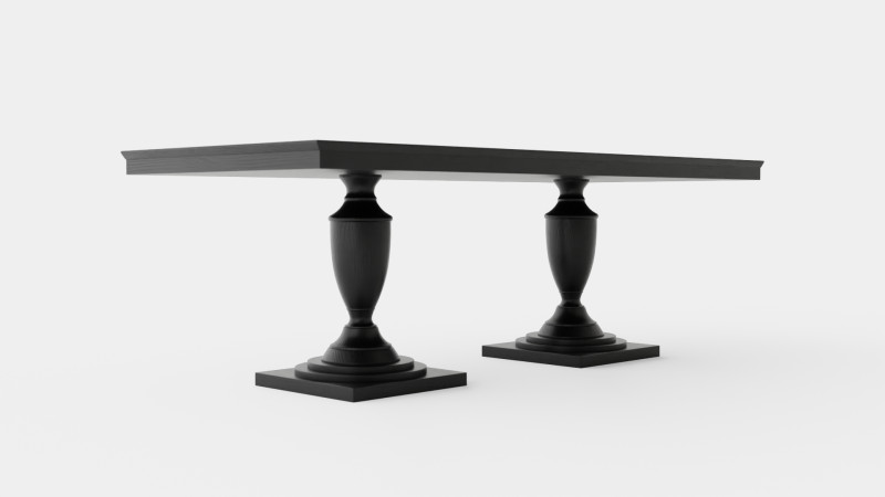 King s Desk table black 3D Model .c4d .max .obj .3ds .fbx .stl .blend 