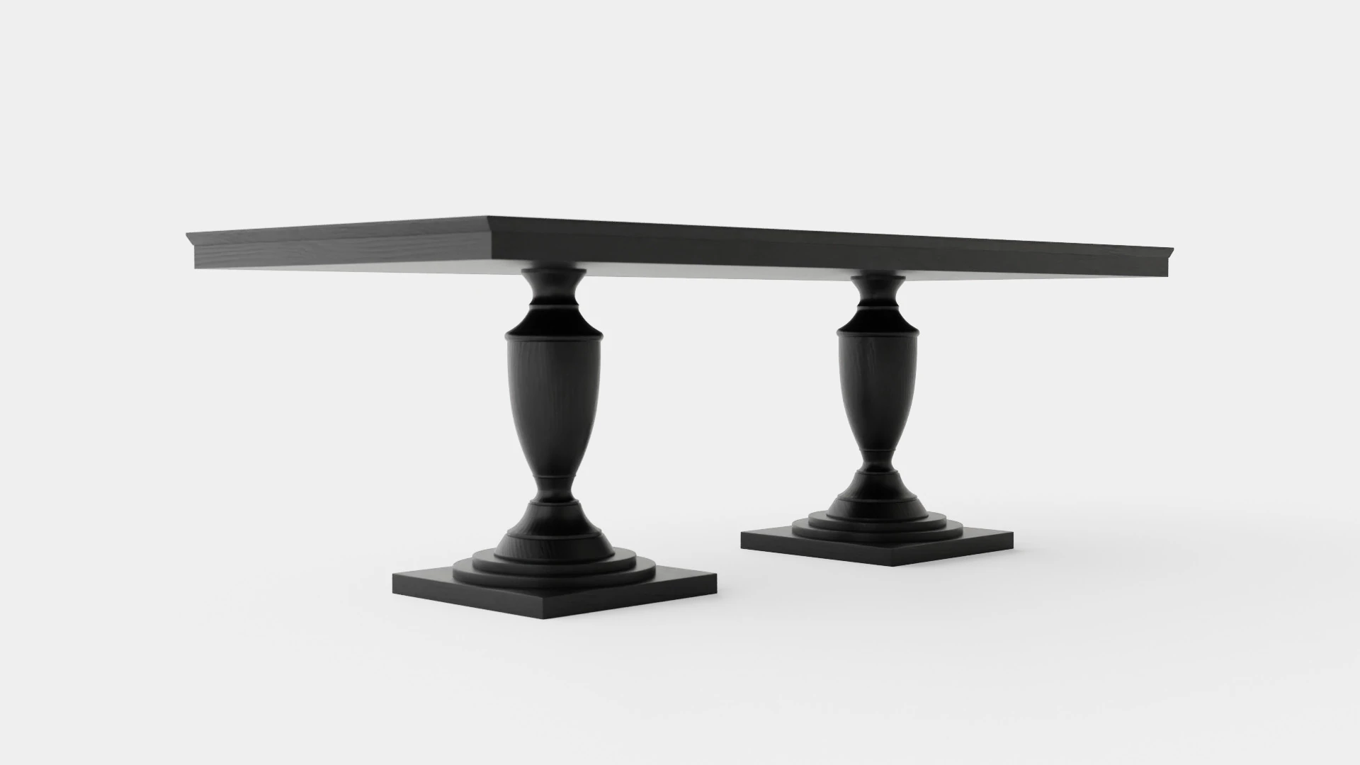 King s Desk table black 3D Model .c4d .max .obj .3ds .fbx .stl .blend 