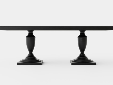 King s Desk table black 3D Model