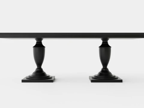 King s Desk table black 3D Model