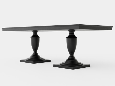 King s Desk table black 3D Model