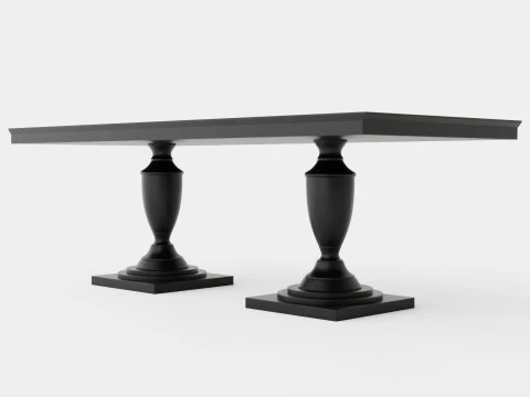 King s Desk table black 3D Model