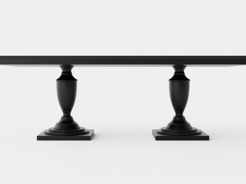 King s Desk table black 3D Model
