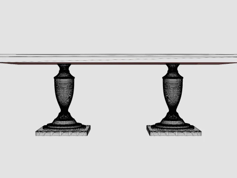 King s Desk table black 3D Model
