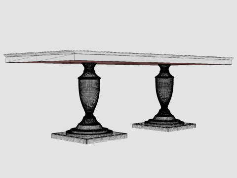 King s Desk table black 3D Model