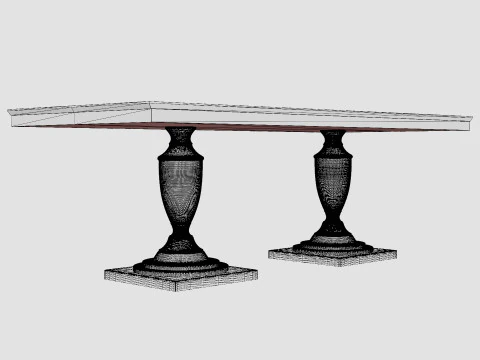 King s Desk table black 3D Model