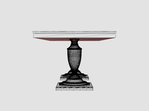 King s Desk table black 3D Model