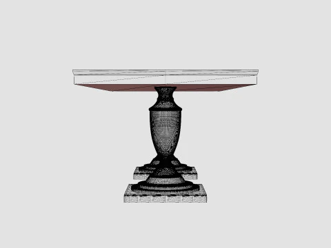 King s Desk table black 3D Model