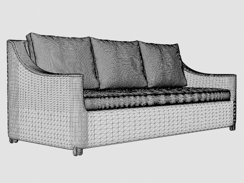 Layton sofa vintage 3 seat 3D Модель