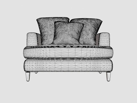 Los Angeles armchair indigo 3D Model