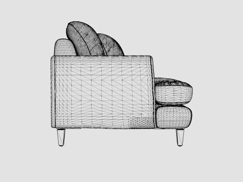Los Angeles armchair indigo 3D Model