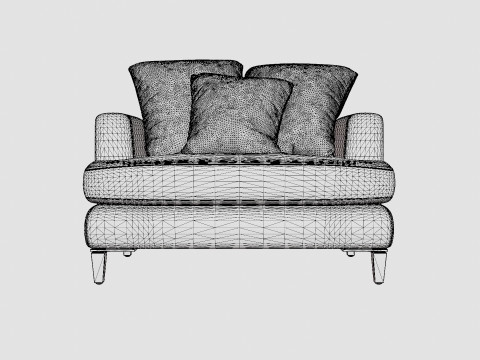 Los Angeles armchair off white 3D Model