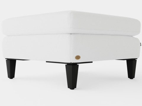 Los Angeles ottoman off white 3D Model