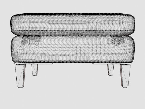 Los Angeles ottoman off white 3D मॉडल