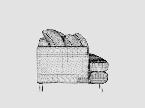 Los Angeles sofa off white M 3D Model