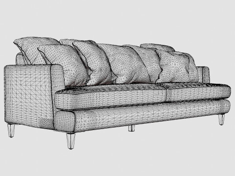 Los Angeles sofa off white S 3D 모델