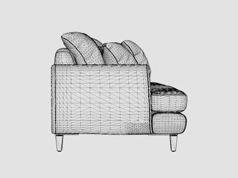 Los Angeles sofa off white S 3D 모델