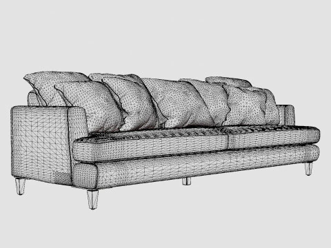 Los Angeles sofa sand M 3D Model