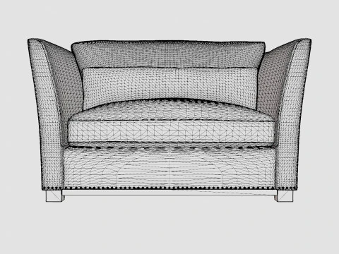 Madison loveseat off white 3D Model