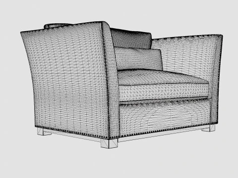 Madison loveseat off white 3D Model