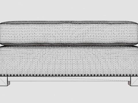 Madison ottoman off white 3D Model