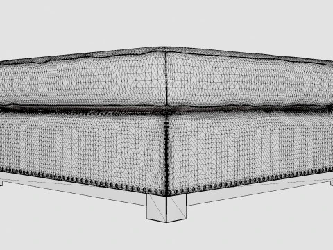 Madison ottoman off white 3D Model