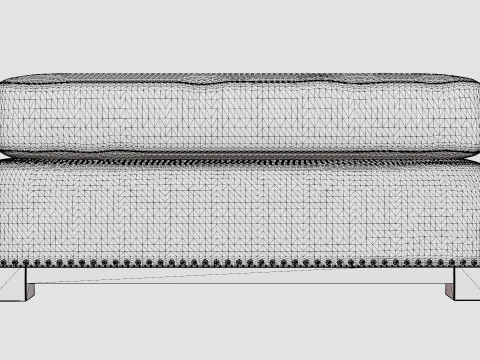 Madison ottoman off white 3D Model