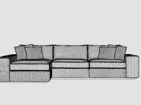 Malibu sofa off white 3D Model