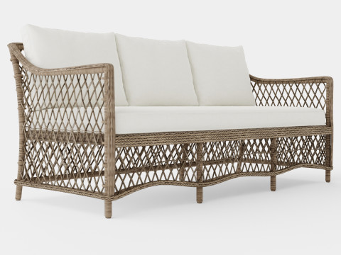 Marbella sofa vintage 3 seat Modello 3D