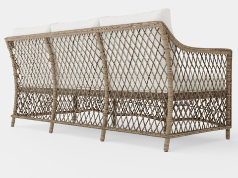 Marbella sofa vintage 3 seat Modello 3D