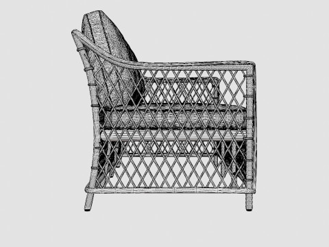 Marbella sofa vintage 3 seat Modello 3D