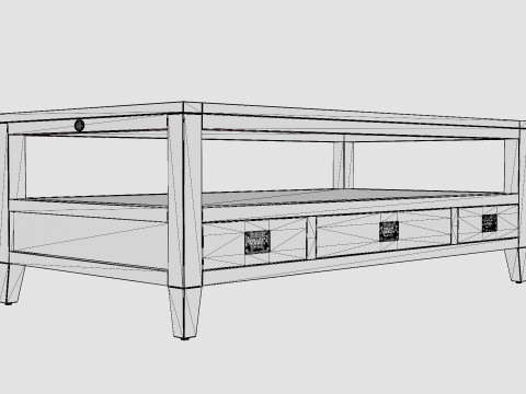 Martino coffee table black 3D मॉडल