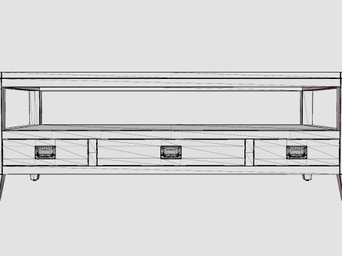 Martino coffee table wenge 3D Model
