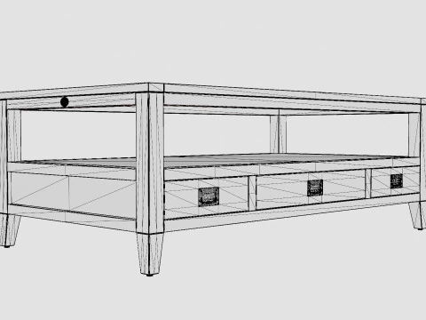 Martino coffee table wenge 3D Model
